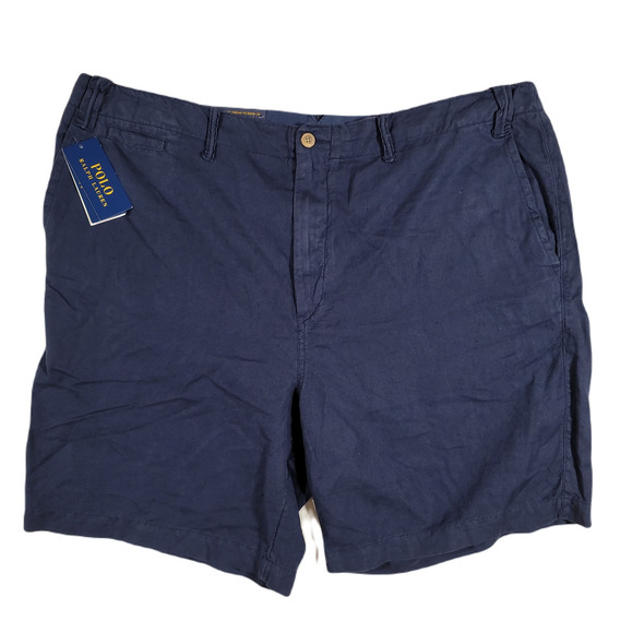 Polo Ralph Lauren 8.5 in Straight-Fit Linen Chino Shorts Mens 42 Navy Blue‎ - Picture 1 of 5